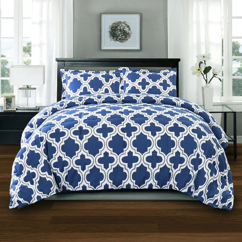 Superior All Season Down Alternative Trellis Comforter Set