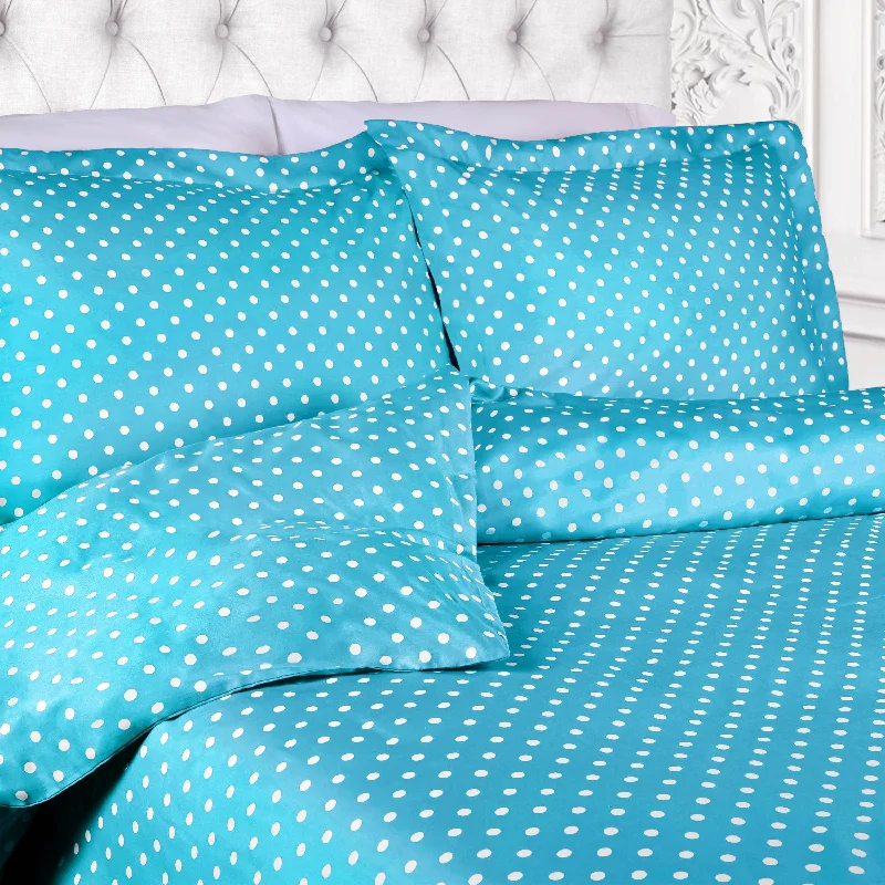 Superior Thread Count 600TC Polka Dot Cotton Blend Duvet Cover Set