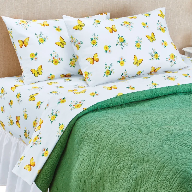 Yellow Butterfly Sheet Set