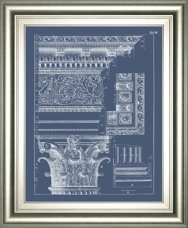 22x26 Column & Cornice Blueprint II By Vision Studio - Blue