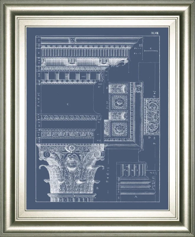 22x26 Column & Cornice Blueprint III By Vision Studio - Blue