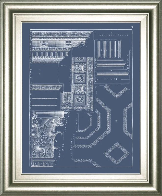 22x26 Column & Cornice Blueprint IV By Vision Studio - Blue