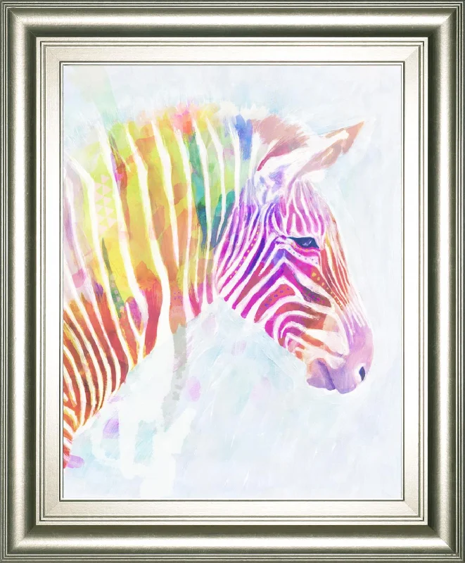 22x26 Fluorescent Zebra II By Victoria Borges - Purple