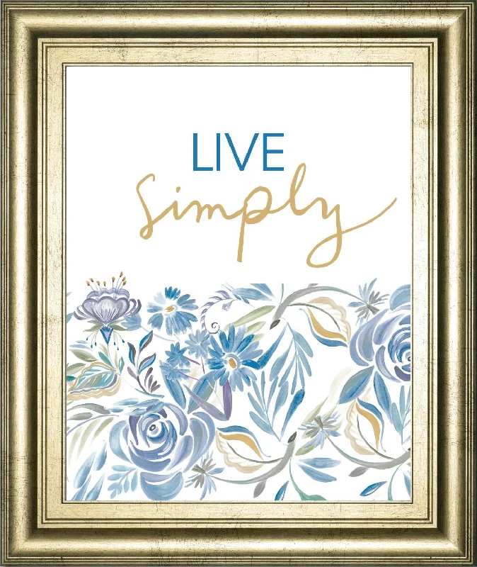 22x26 Live Simply Floral By AniDel Sol - Light Blue