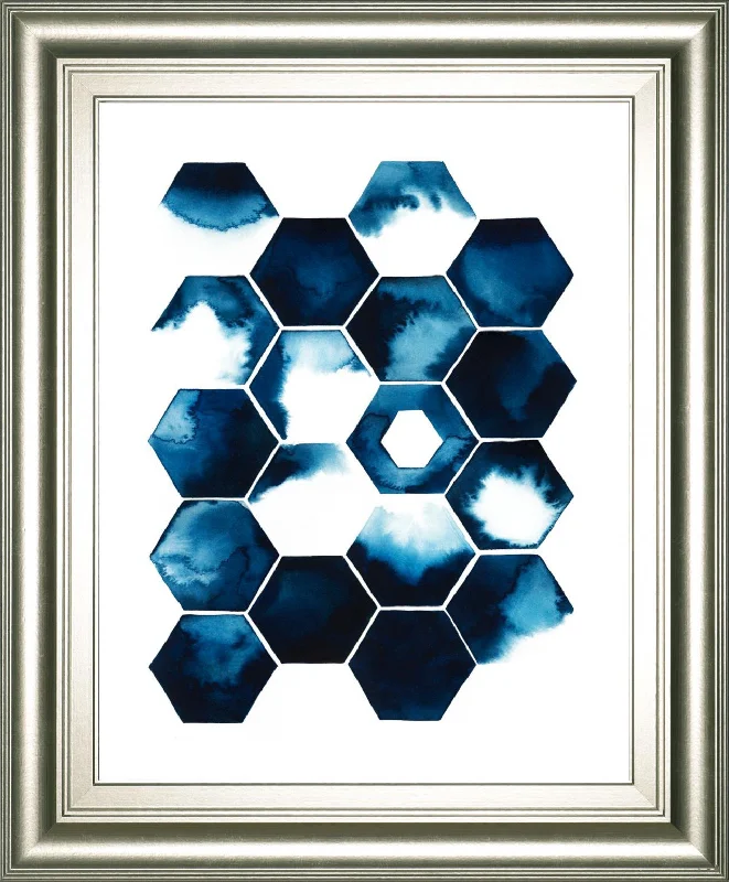 22x26 Stormy Geometry I By Grace Popp - Blue