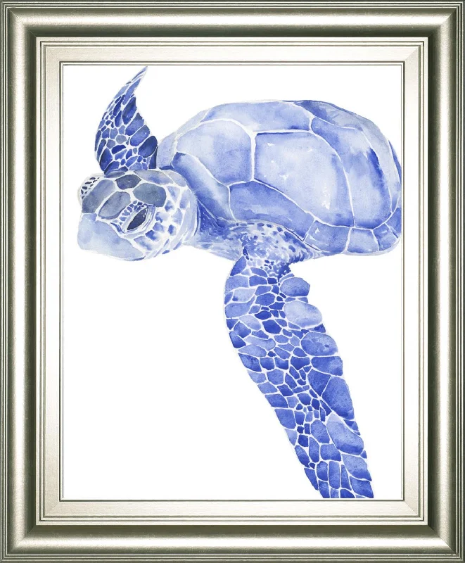 22x26 Ultramarine Sea Turtle I By Jennifer Paxton Parker - Blue