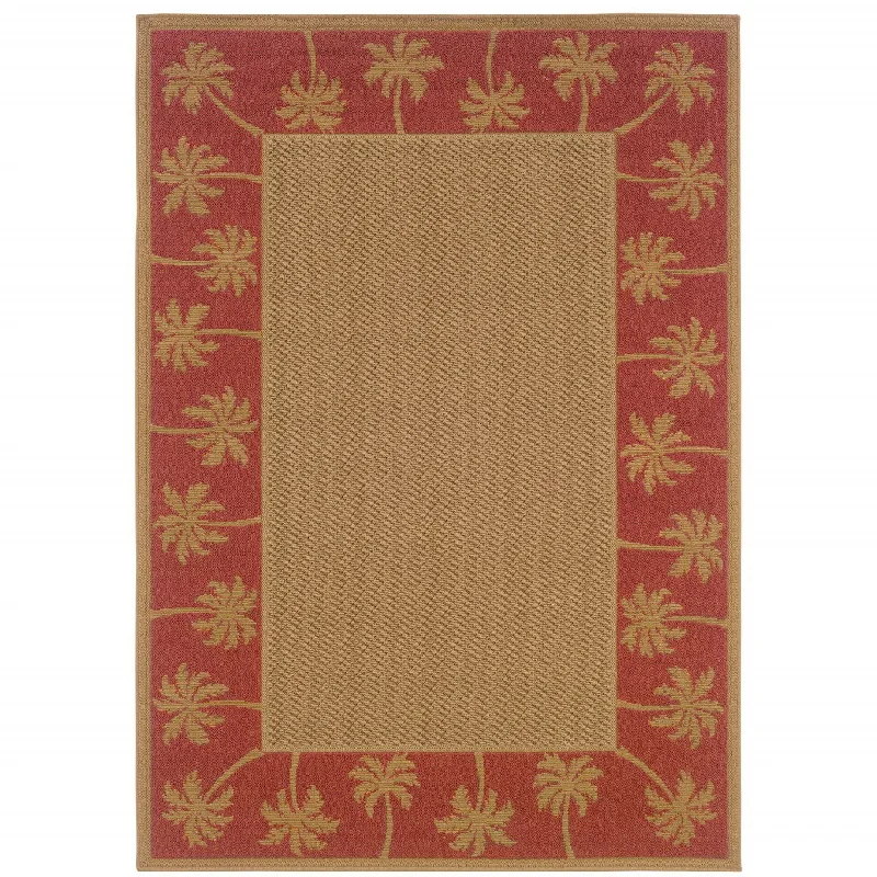 4' X 6' Stain Resistant Indoor & Outdoor Area Rug - Beige