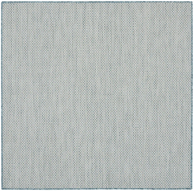 5' Square Geometric Power Loom Area Rug - Blue