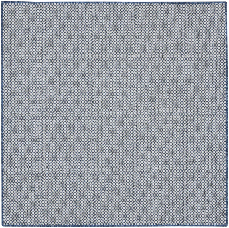 5' Square Geometric Power Loom Area Rug - Bone