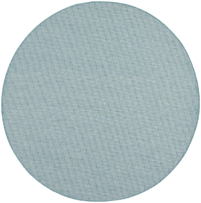 6' Round Power Loom Area Rug - Aqua