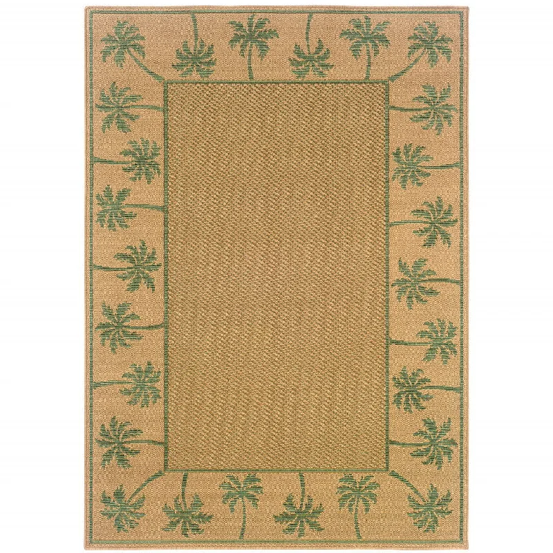 6' X 9' Stain Resistant Indoor & Outdoor Area Rug - Beige