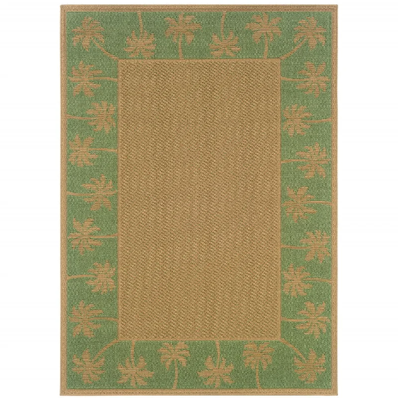 7' X 10' Stain Resistant Area Rug Indoor / Outdoor - Beige