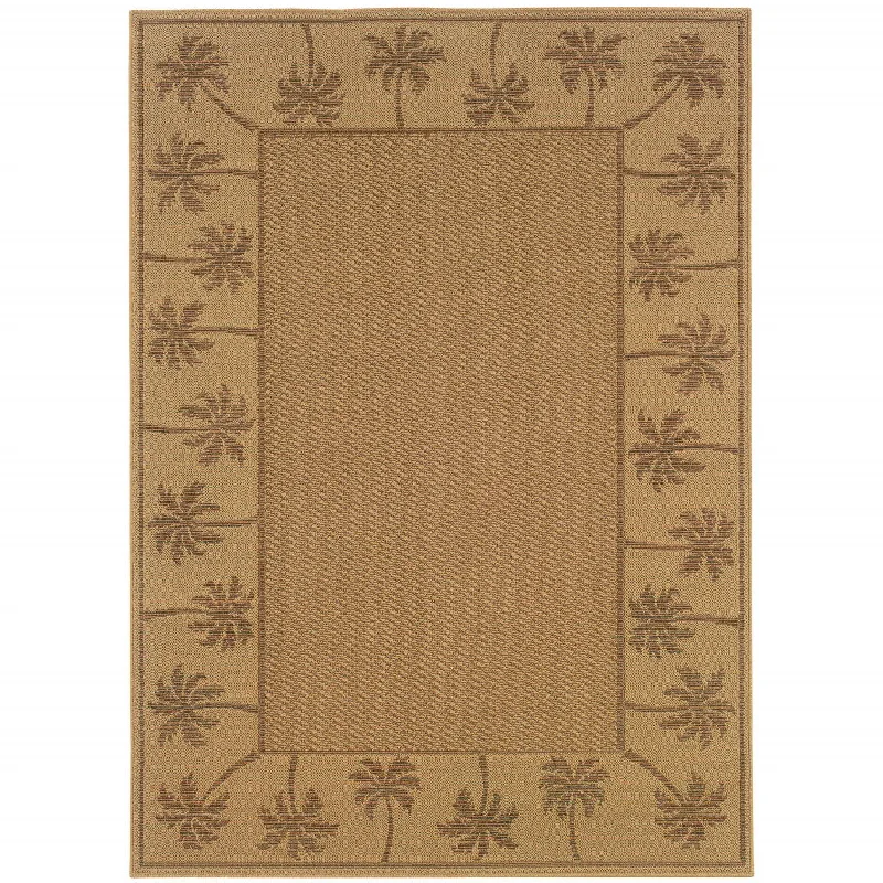 7' X 10' Stain Resistant Area Rug Indoor & Outdoor - Beige