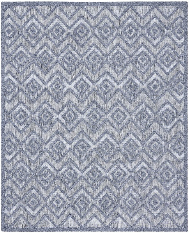 8' X 10' Geometric Flatweave Area Rug - Blue