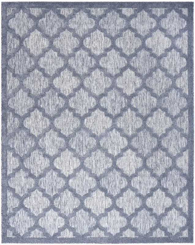 9' X 12' Geometric Flatweave Area Rug - Blue